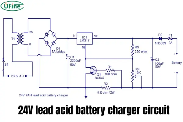 24v lead acid battery charger circuit