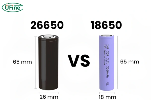 26650 vs 18650 rechargeable batteries