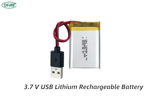 3.7v usb lithium rechargeable battery