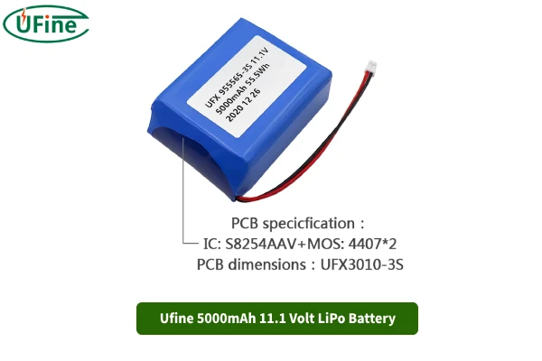 5000mah 11.1 volt lipo battery