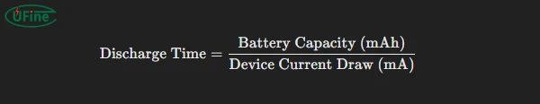 calculate discharge time of 18650 batteries formula