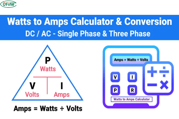 how to calculate amps from watts and volts