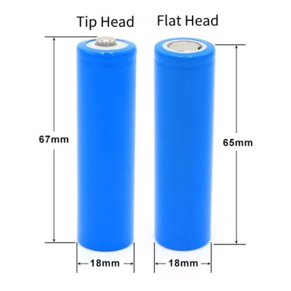 tip head and flat head battery