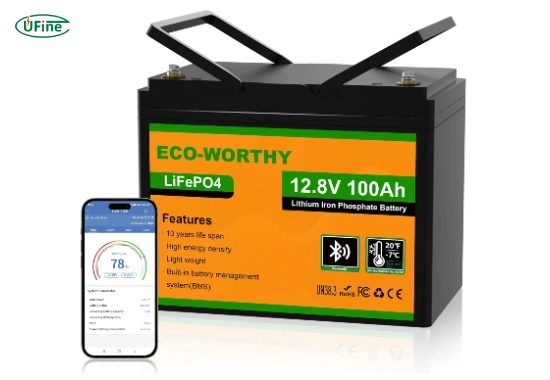 eco worthy 12v 100ah lifepo4 lithium battery with bluetooth