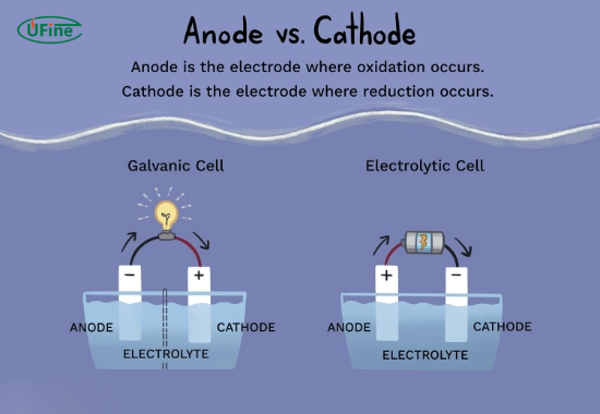 how do cathodes and anodes differ in their roles within electrochemical cells