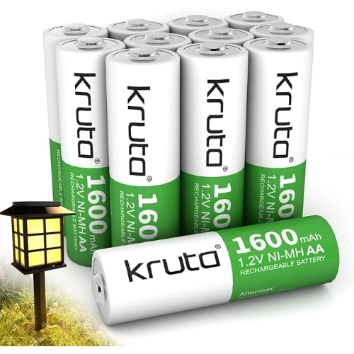 kruta rechargeable aa batteries 12 pack