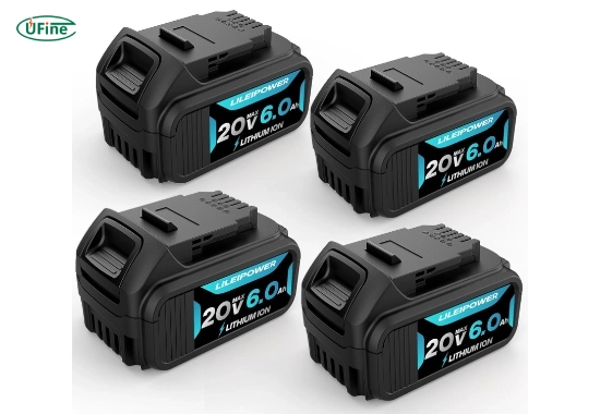 lileipower 4 pack 20 v 6 0 ah battery