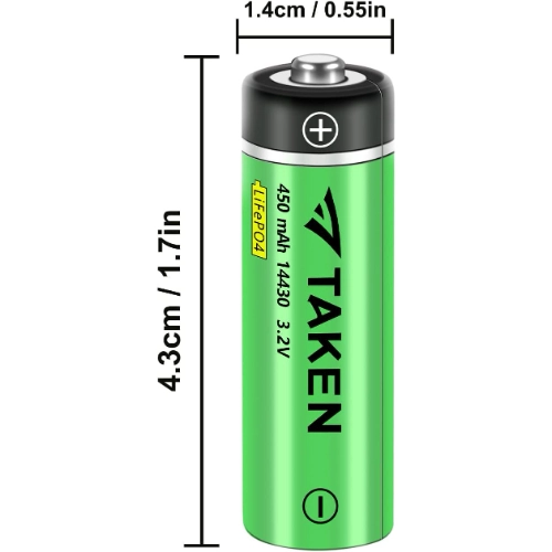 taken 3 2v 450mah lifepo4 rechargeable battery