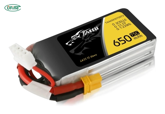 tattu 11 1v 650mah 75c 3s1p lipo battery pack