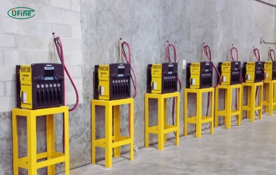 the charging process for forklift batteries