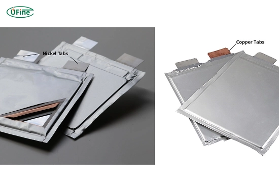 types of battery tabs nickel aluminum and copper