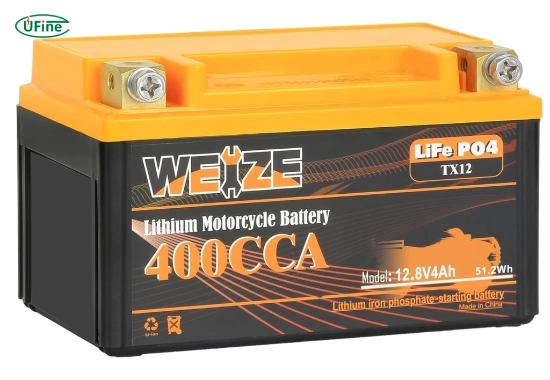 weize lithium ytx9 400a lifepo4 motorcycle battery