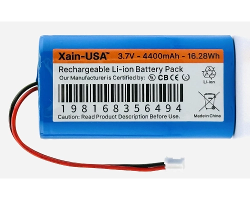 xain usa 18650 3 7 v 4400mah 1s 2p rechargeable li ion battery