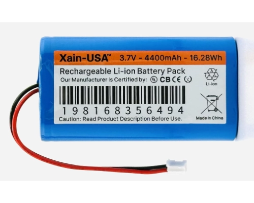 xain usa 18650 3 7 v 4400mah 1s2p rechargeable li ion battery