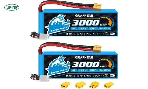 yowoo 2 packs 4s lipo battery 3000mah 150c 14 8v